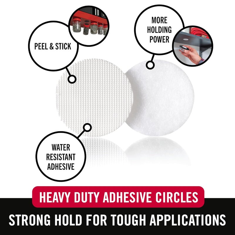 Velcro Brand 90363 Industrial Fasteners Stick-On Adhesive | Professional Grade Heavy Duty Strength | Indoor Outdoor Use, 1 7/8in, Circles 4 Sets - Image 2